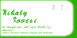 mihaly kovesi business card